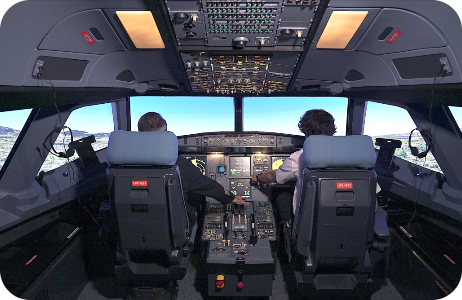 Simulatore A320neo vista piloti